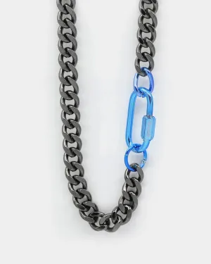 Wild for the Weekend Metal Clasp Necklace Gunmetal/Blue