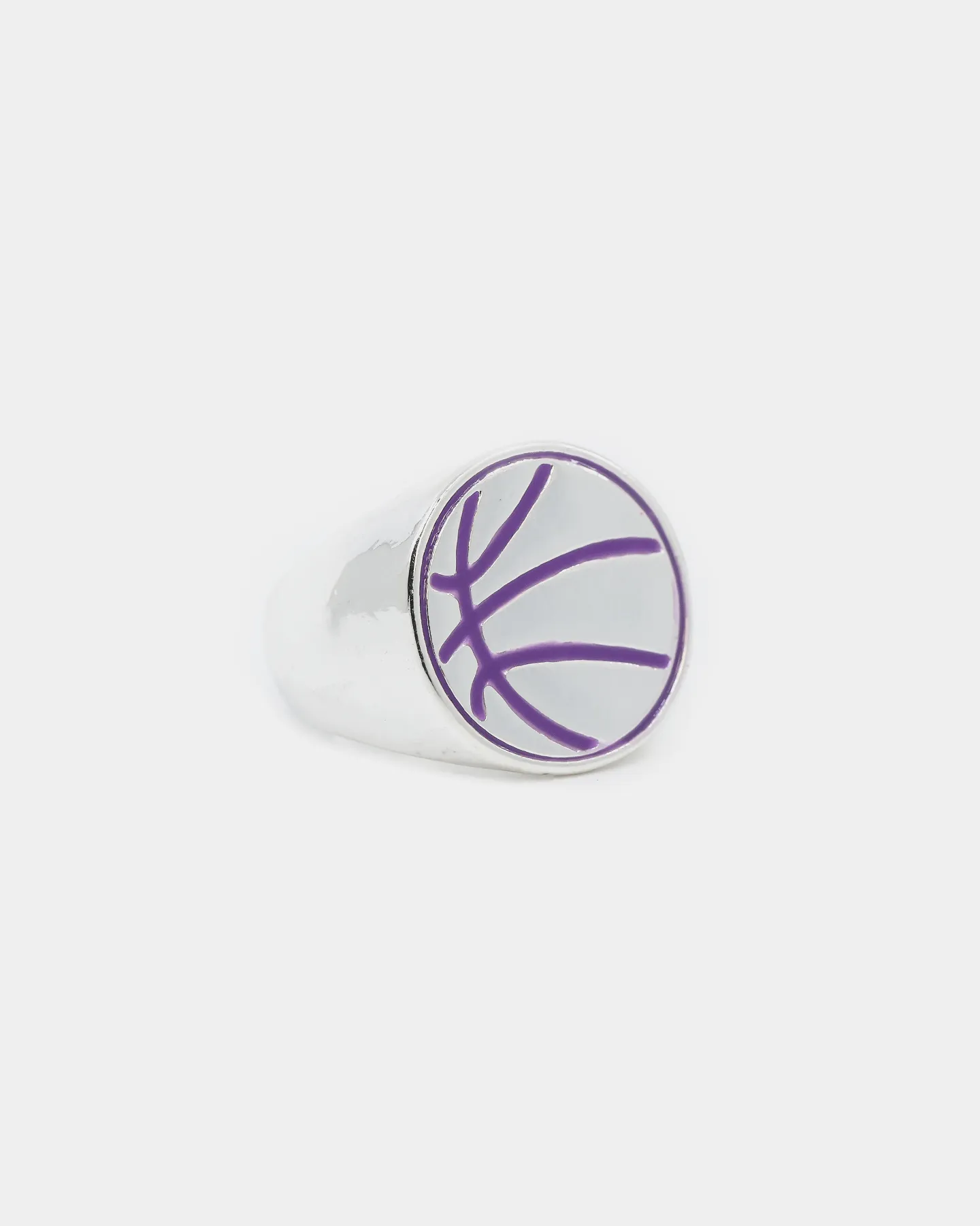 Wild For The Weekend Slam Dunk Basketball Ring (Large) Silver
