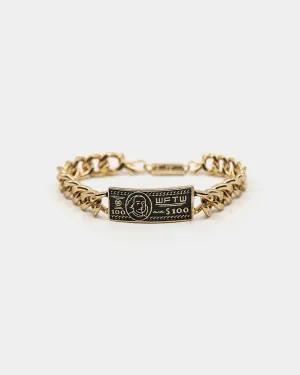 Wild for the Weekend Stick or Twist Dollar Bill Bracelet Gold