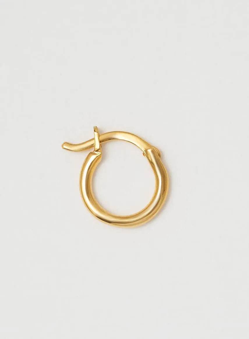 Wire Shiny 14K Gold Plated 12 mm Hoop
