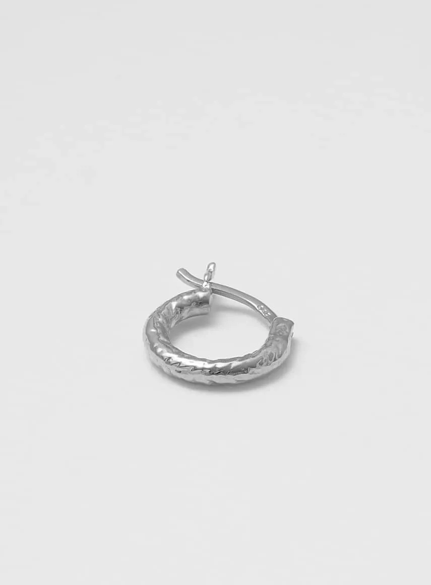 Wire Structured Silver 10 mm Hoop